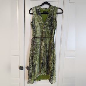 Jones New York - Green Faux-Snakeskin Pattern - Size 2 - Petite